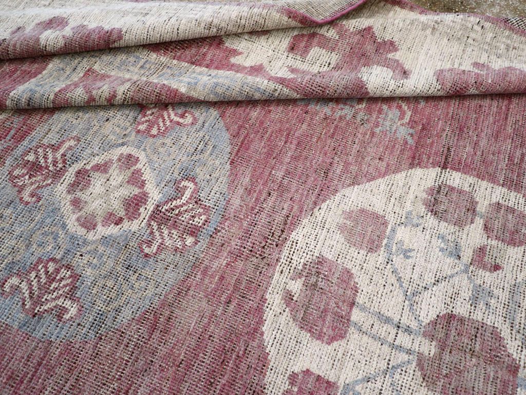 Contemporary East Turkestan Khotan Room Size Carpet, No.31376 - Galerie Shabab
