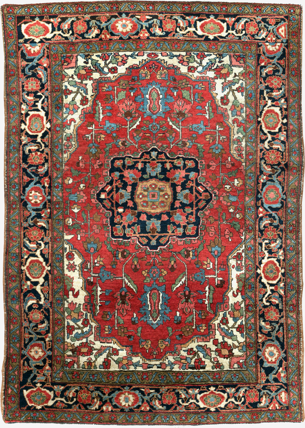 Antique Persian Heriz Accent Rug, No.31397 - Galerie Shabab