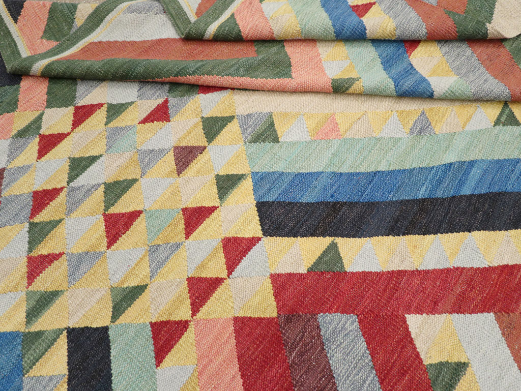Contemporary Turkish Flatweave Room Size Carpet, No.31401 - Galerie Shabab