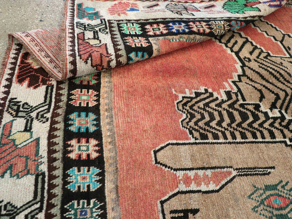 Vintage Persian Pictorial Gabbeh Accent Carpet, No.31410 - Galerie Shabab