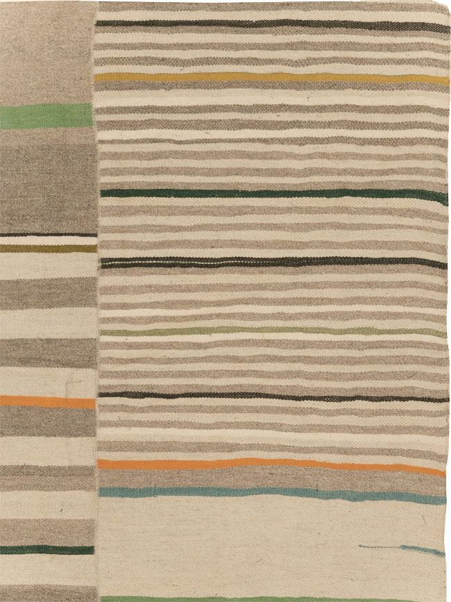 Modern Turkish Flatweave Accent Rug, No.31415 - Galerie Shabab