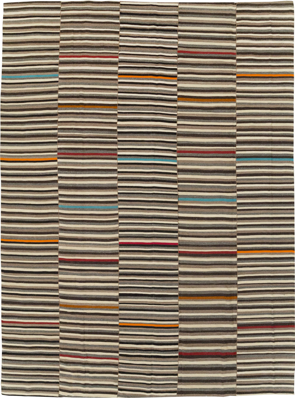 Modern Turkish Flatweave Room Size Carpet, No.31416 - Galerie Shabab