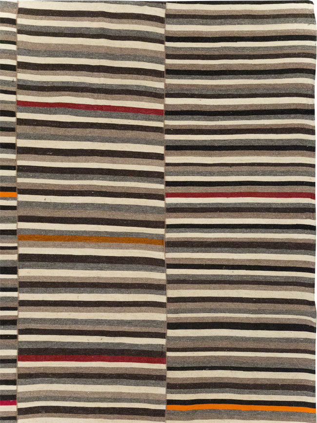 Modern Turkish Flatweave Room Size Carpet, No.31416 - Galerie Shabab