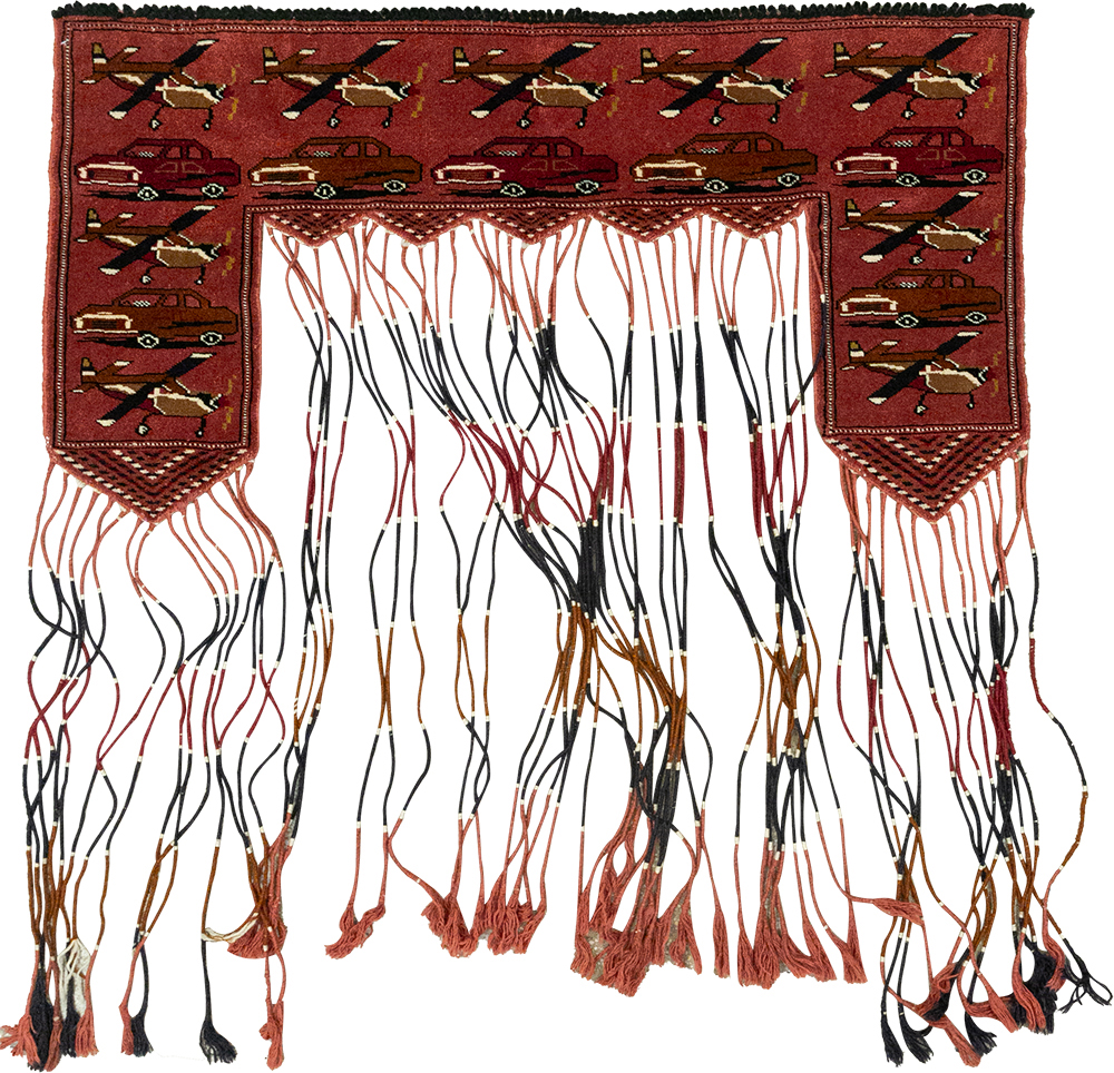 Vintage Central Asian Turkoman War Rug Style Door Hanging, No.31417 - Galerie Shabab