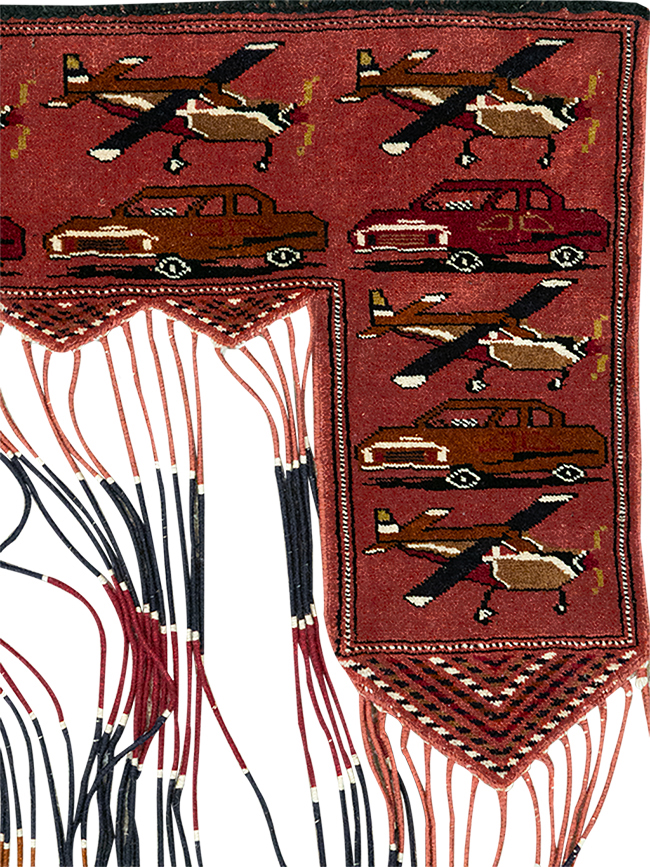 Vintage Central Asian Turkoman War Rug Style Door Hanging, No.31417 - Galerie Shabab