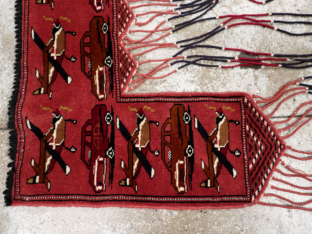 Vintage Central Asian Turkoman War Rug Style Door Hanging, No.31417 - Galerie Shabab