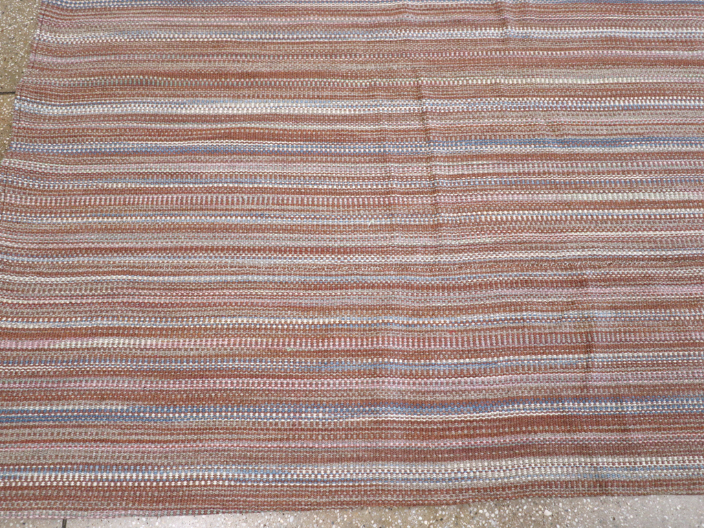 Modern Turkish Flatweave Room Size Carpet, No.31425 - Galerie Shabab