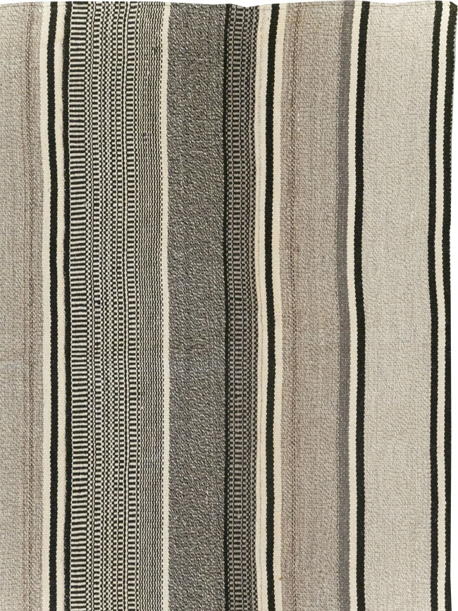 Modern Turkish Flatweave Room Size Carpet, No.31426 - Galerie Shabab