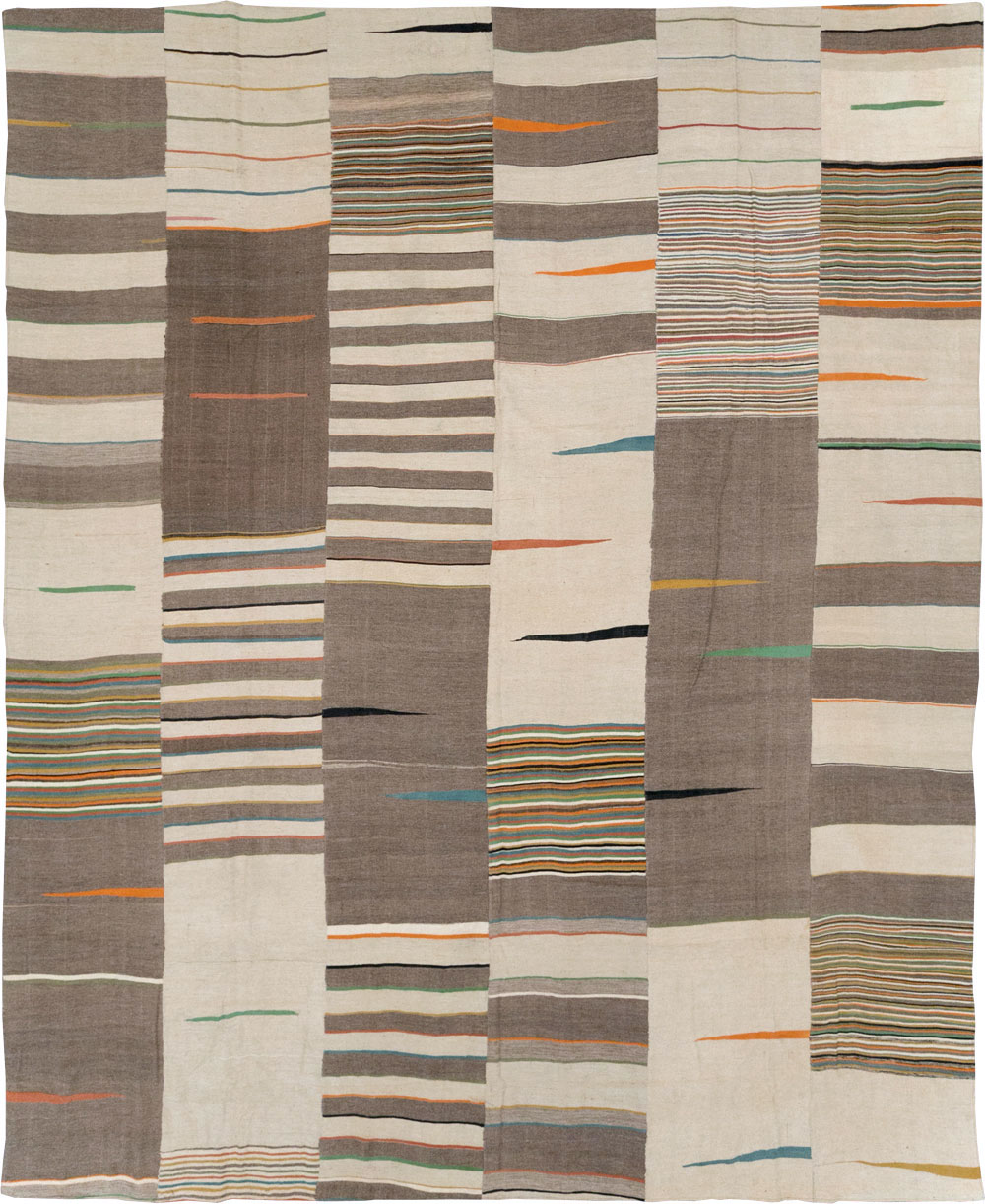 Modern Turkish Flatweave Room Size Carpet, No.31427 - Galerie Shabab