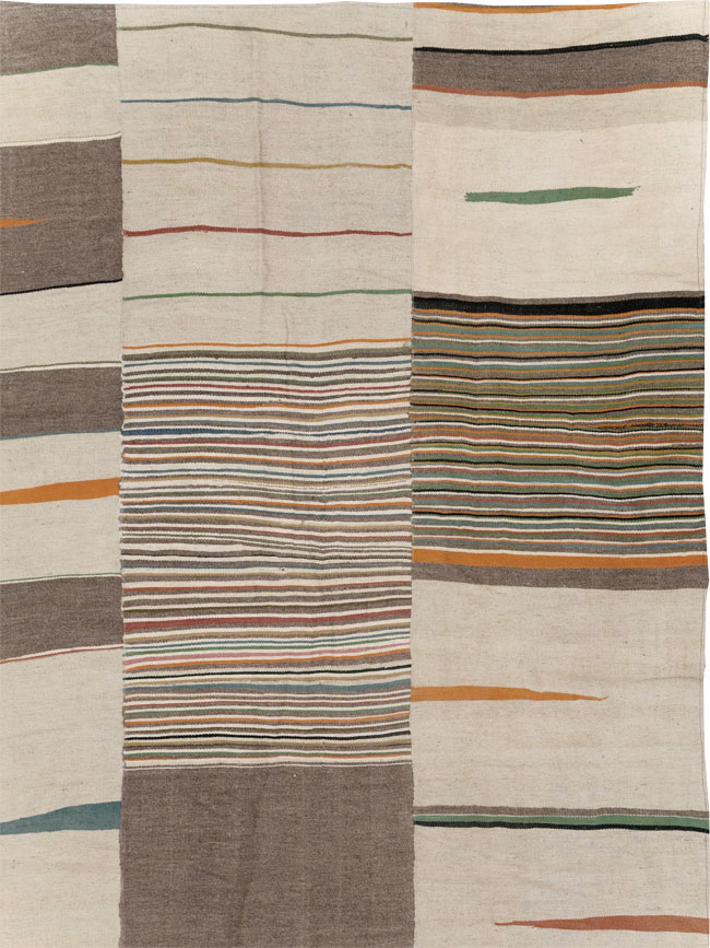 Modern Turkish Flatweave Room Size Carpet, No.31427 - Galerie Shabab