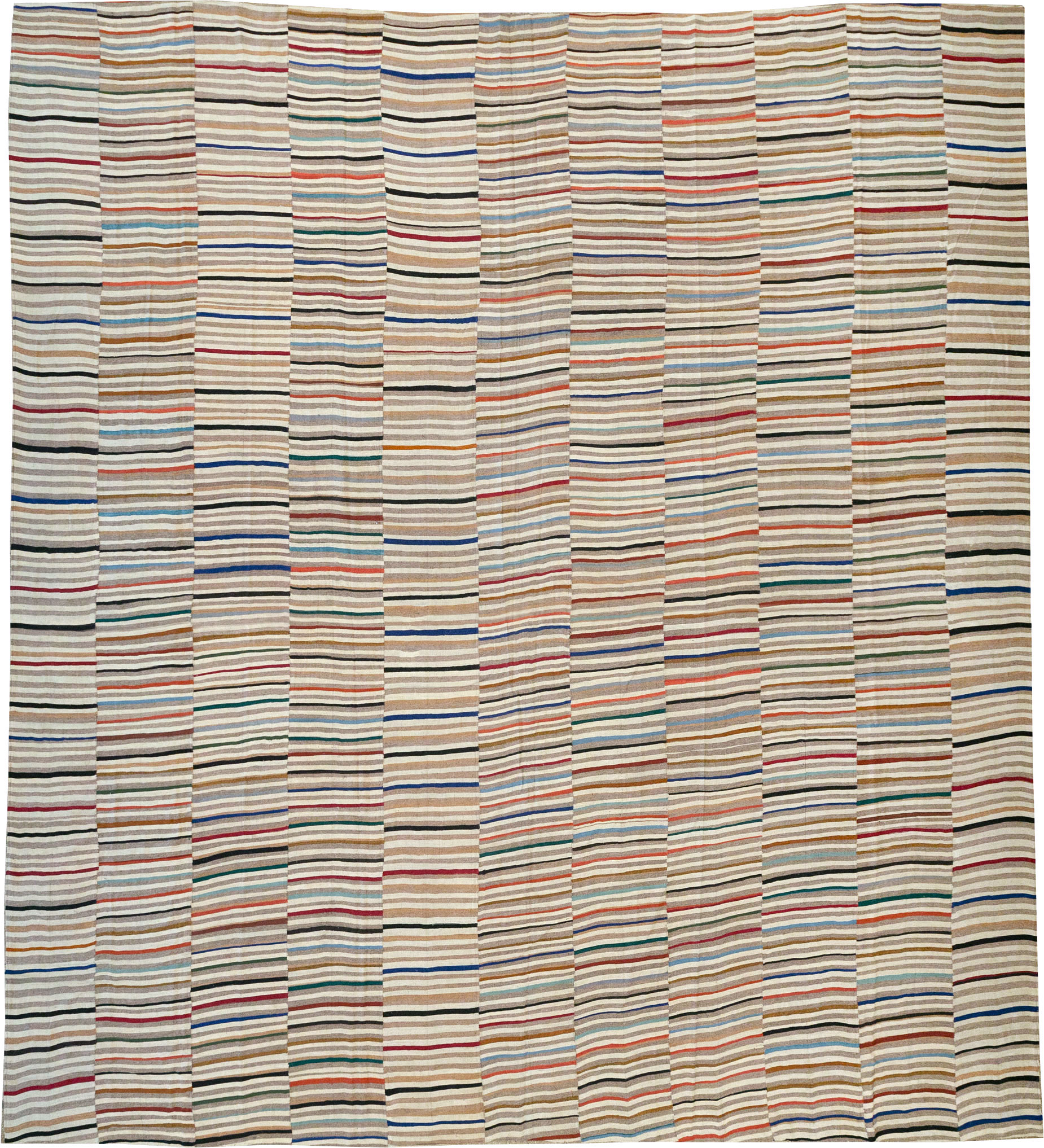 Modern Turkish Flatweave Kilim Oversize Square Carpet, No.31431 - Galerie Shabab