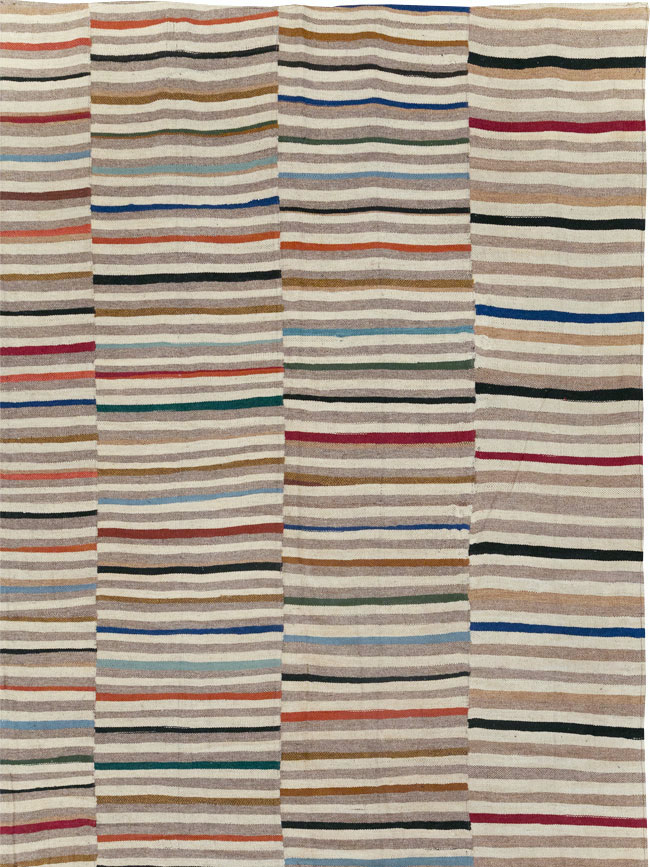 Modern Turkish Flatweave Kilim Oversize Square Carpet, No.31431 - Galerie Shabab