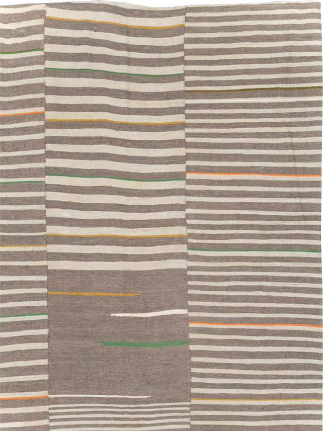Modern Turkish Flatweave Large Room Size Carpet, No.31436 - Galerie Shabab