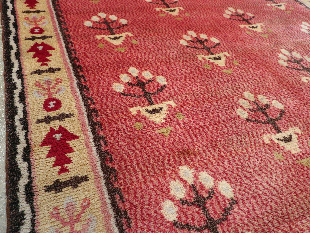 Scattered Flowers By Evald Hedberg - Vintage Swedish/Scandinavian Art Deco Carpet, No.31442 - Galerie Shabab