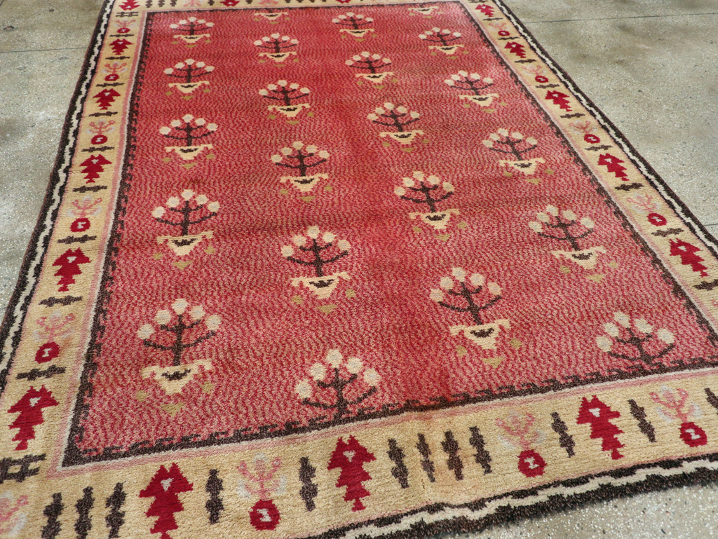 Scattered Flowers By Evald Hedberg - Vintage Swedish/Scandinavian Art Deco Carpet, No.31442 - Galerie Shabab