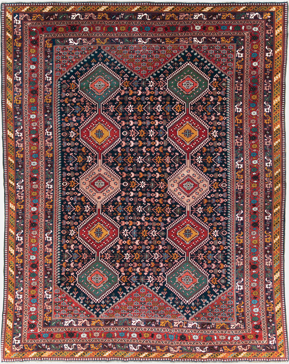 Vintage Persian Afshar Room Size Carpet, No.31446 - Galerie Shabab