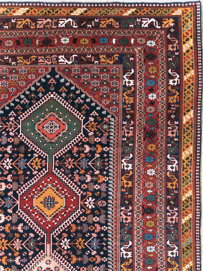 Vintage Persian Afshar Room Size Carpet, No.31446 - Galerie Shabab
