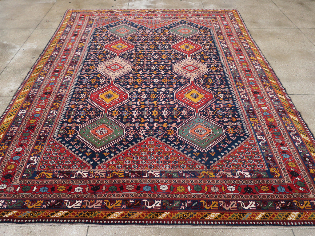 Vintage Persian Afshar Room Size Carpet, No.31446 - Galerie Shabab