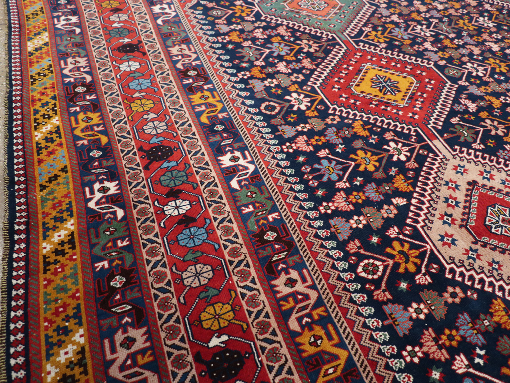 Vintage Persian Afshar Room Size Carpet, No.31446 - Galerie Shabab