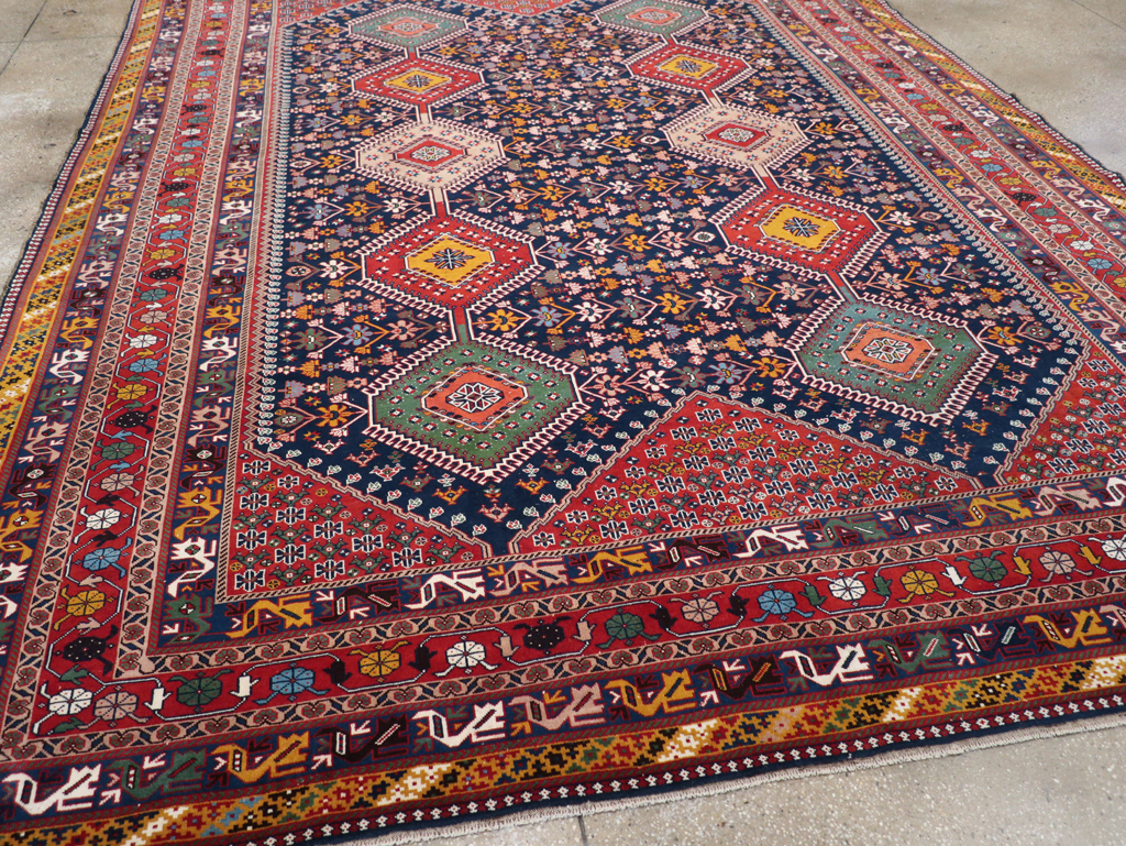 Vintage Persian Afshar Room Size Carpet, No.31446 - Galerie Shabab
