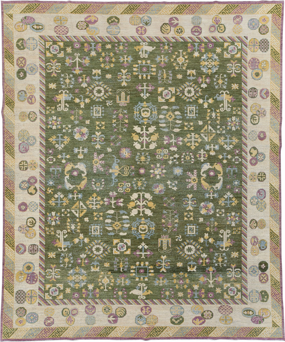 Modern East Turkestan Khotan Room Size Carpet, No.31454 - Galerie Shabab