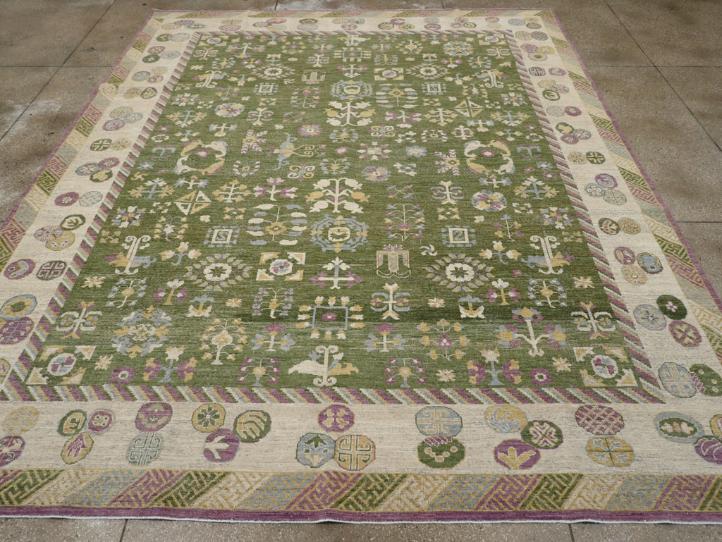 Modern East Turkestan Khotan Room Size Carpet, No.31454 - Galerie Shabab