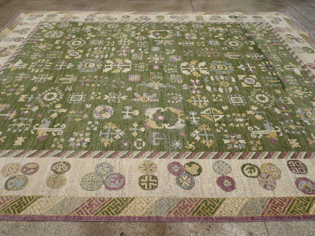 Modern East Turkestan Khotan Room Size Carpet, No.31454 - Galerie Shabab