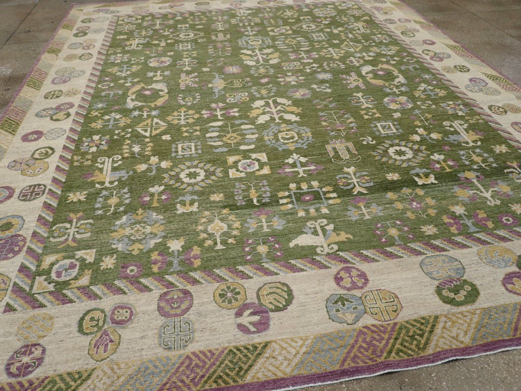 Modern East Turkestan Khotan Room Size Carpet, No.31454 - Galerie Shabab