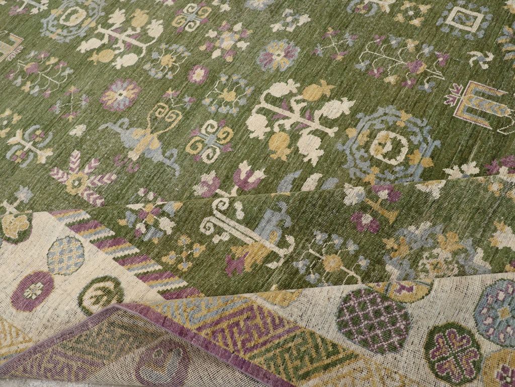 Modern East Turkestan Khotan Room Size Carpet, No.31454 - Galerie Shabab