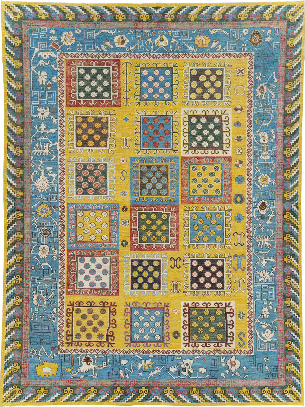 Modern East Turkestan Khotan Room Size Carpet, No.31455 - Galerie Shabab