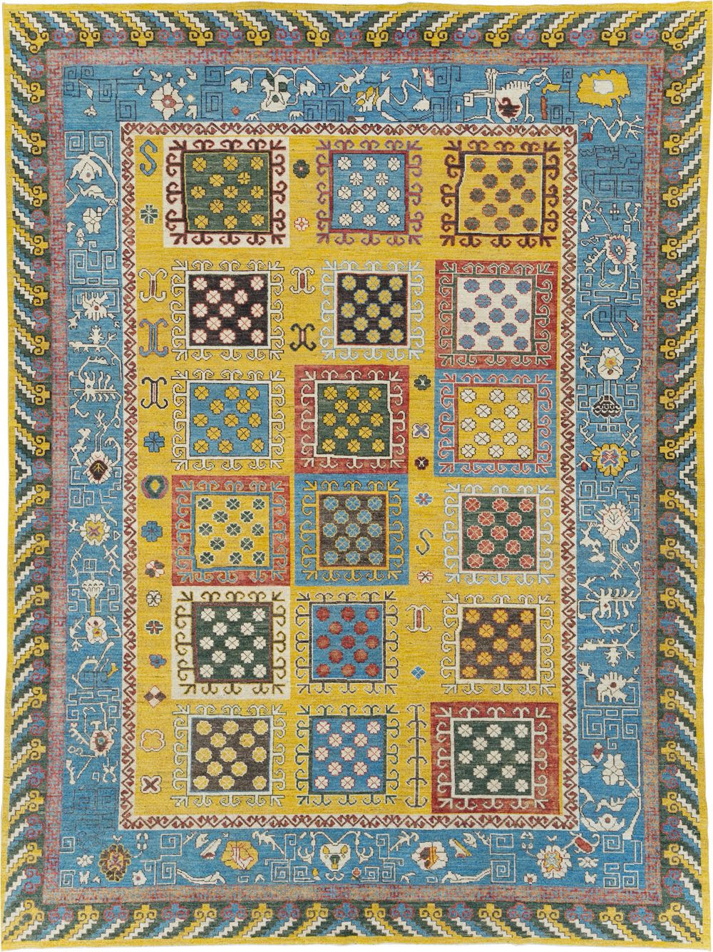 Modern East Turkestan Khotan Room Size Carpet, No.31455 - Galerie Shabab