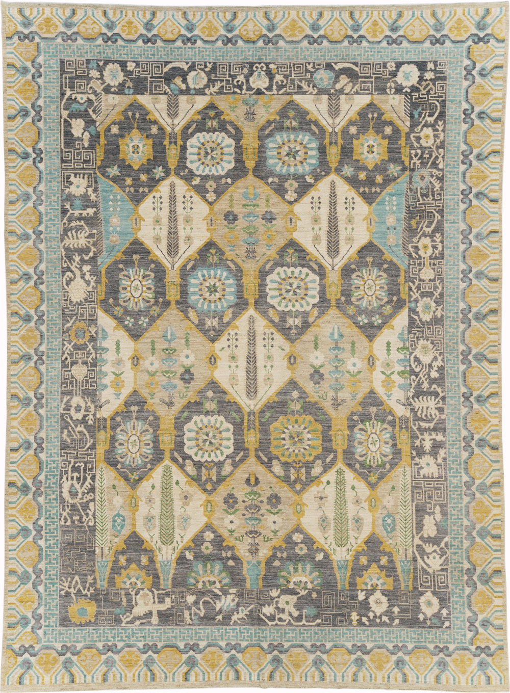 Modern East Turkestan Khotan Room Size Carpet, No.31456 - Galerie Shabab
