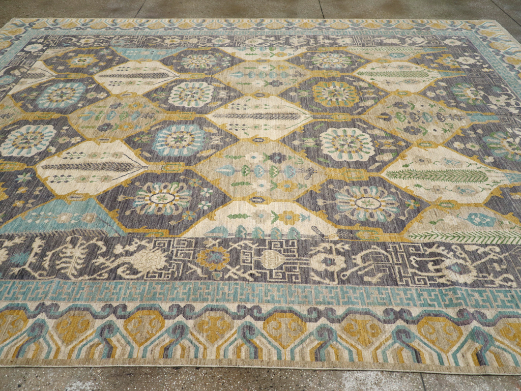 Modern East Turkestan Khotan Room Size Carpet, No.31456 - Galerie Shabab