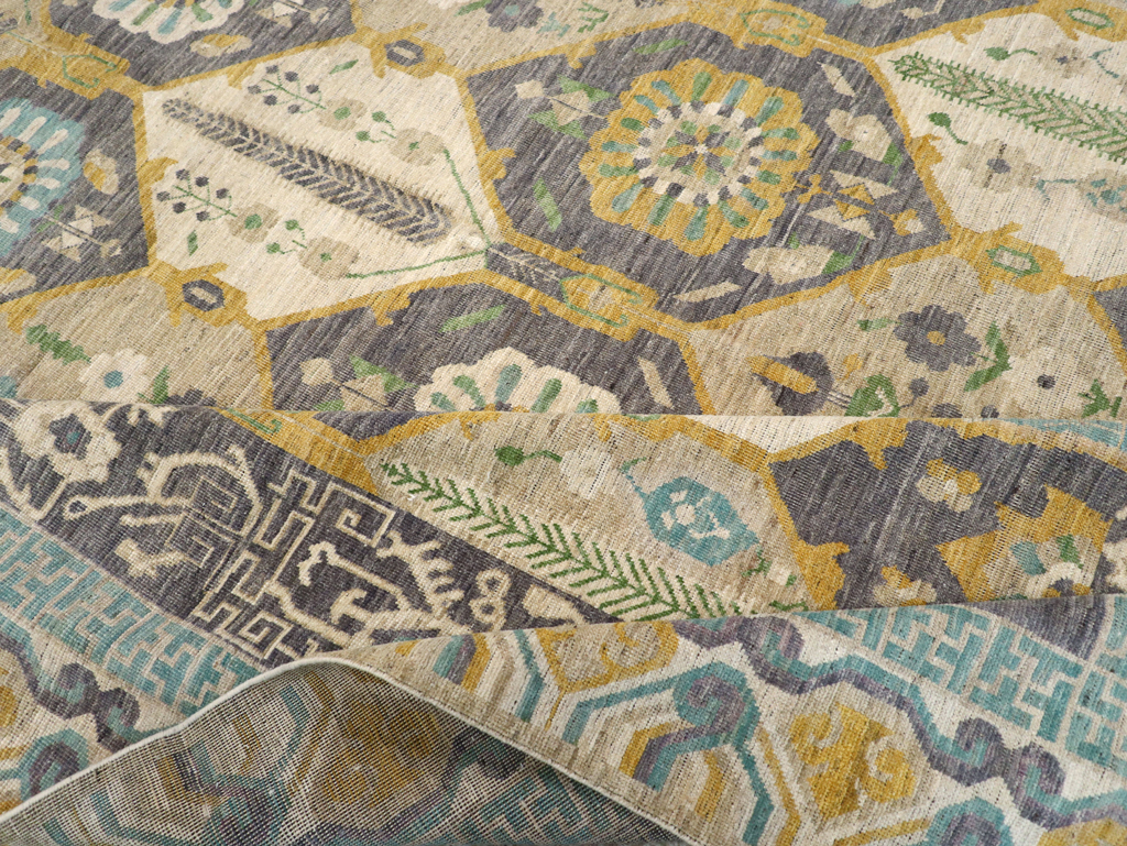 Modern East Turkestan Khotan Room Size Carpet, No.31456 - Galerie Shabab