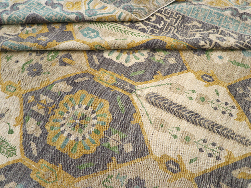 Modern East Turkestan Khotan Room Size Carpet, No.31456 - Galerie Shabab