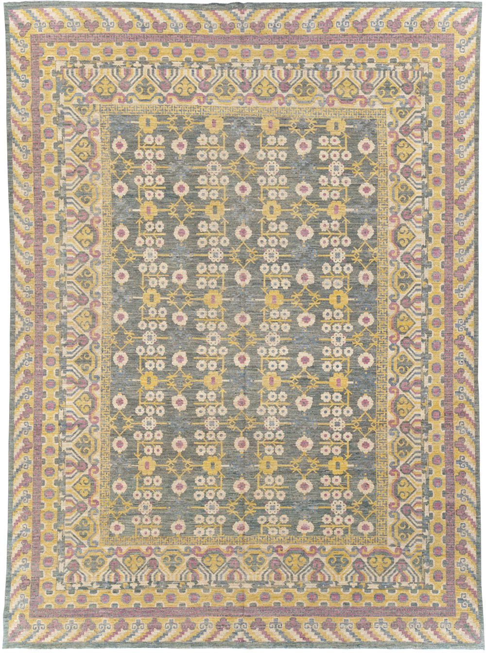 Modern East Turkestan Khotan Room Size Carpet, No.31459 - Galerie Shabab