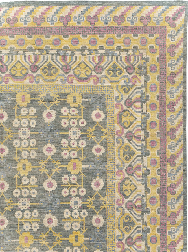 Modern East Turkestan Khotan Room Size Carpet, No.31459 - Galerie Shabab