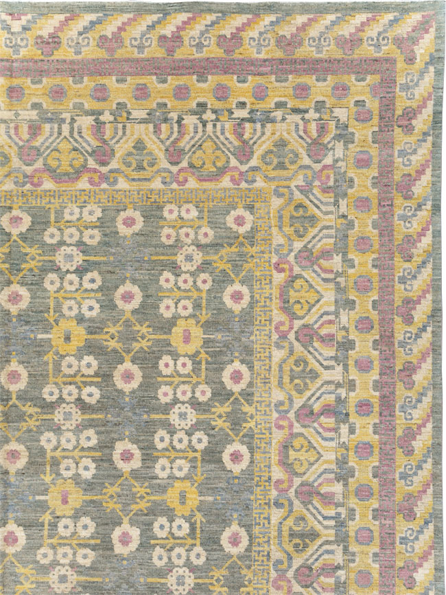 Modern East Turkestan Khotan Room Size Carpet, No.31459 - Galerie Shabab