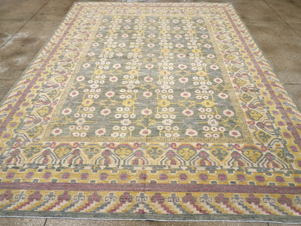 Modern East Turkestan Khotan Room Size Carpet, No.31459 - Galerie Shabab