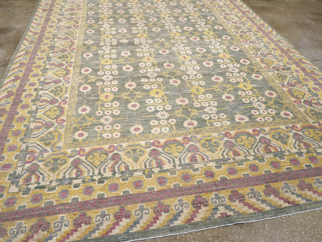 Modern East Turkestan Khotan Room Size Carpet, No.31459 - Galerie Shabab