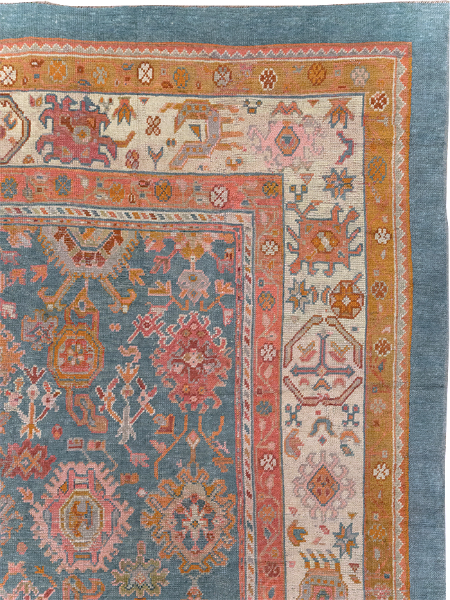 Antique Turkish Oushak Room Size Carpet, No.31465 - Galerie Shabab