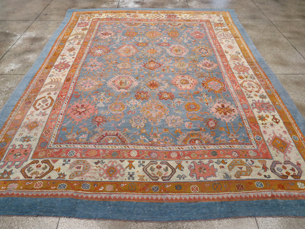 Antique Turkish Oushak Room Size Carpet, No.31465 - Galerie Shabab