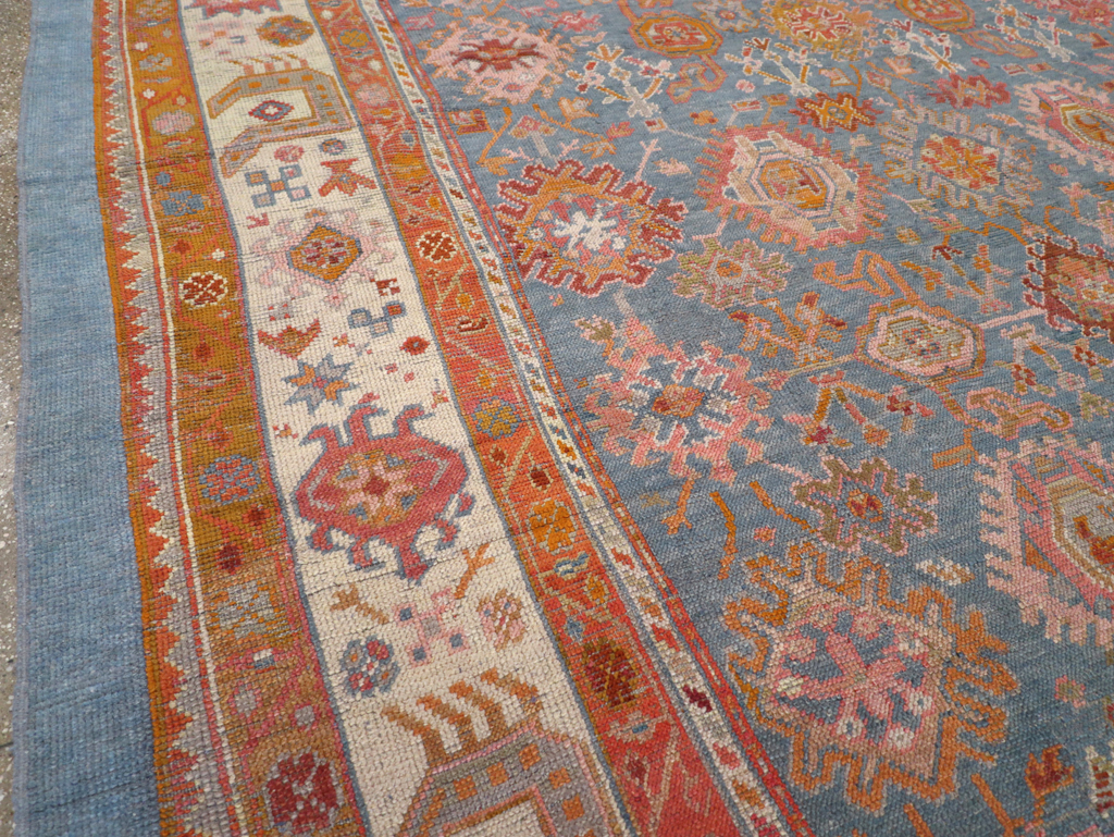 Antique Turkish Oushak Room Size Carpet, No.31465 - Galerie Shabab