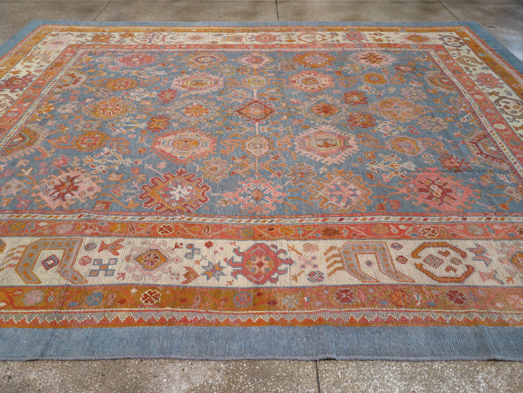 Antique Turkish Oushak Room Size Carpet, No.31465 - Galerie Shabab