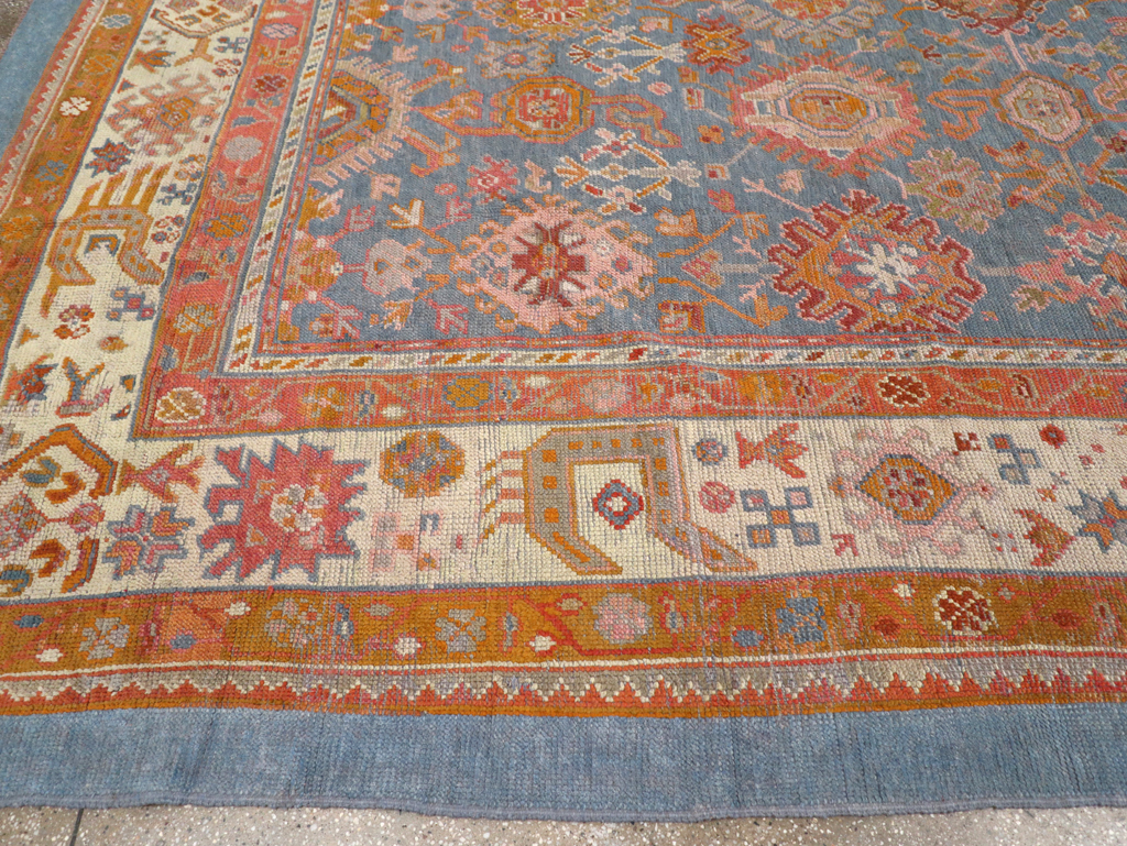 Antique Turkish Oushak Room Size Carpet, No.31465 - Galerie Shabab