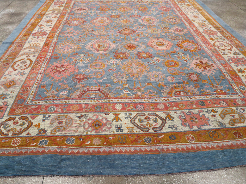 Antique Turkish Oushak Room Size Carpet, No.31465 - Galerie Shabab