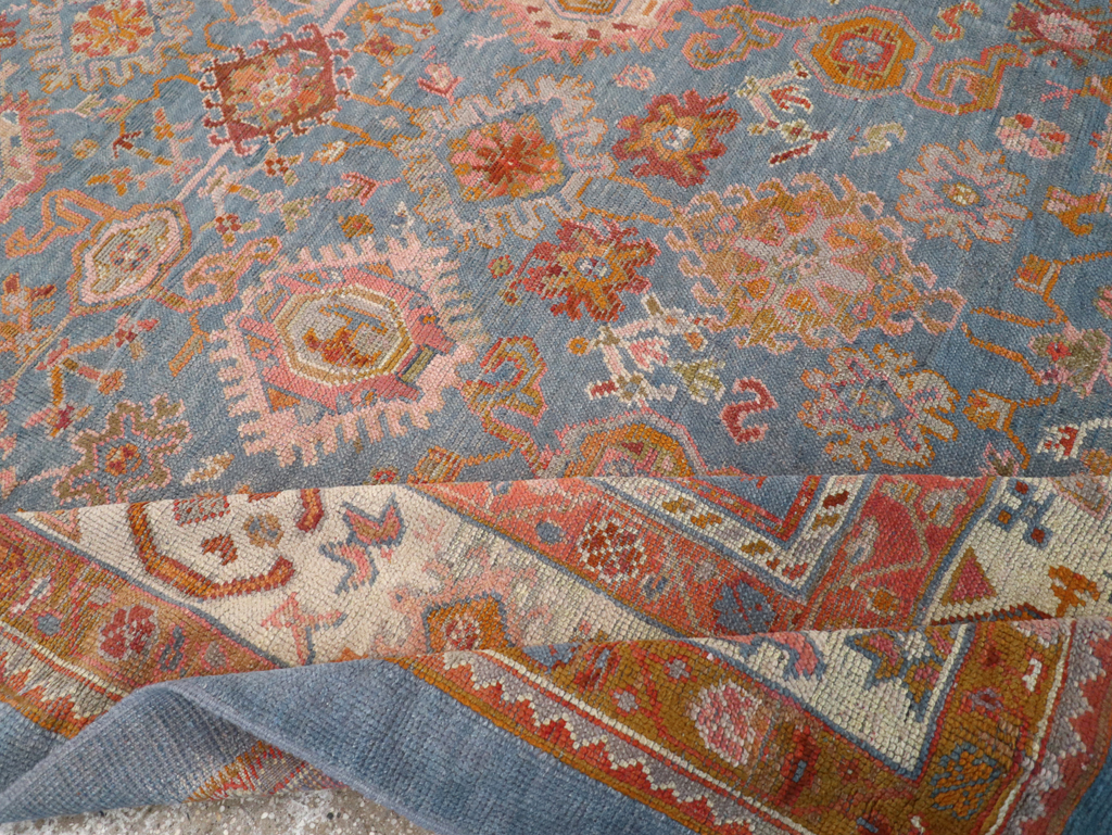 Antique Turkish Oushak Room Size Carpet, No.31465 - Galerie Shabab