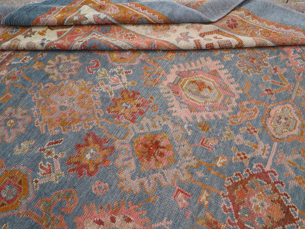 Antique Turkish Oushak Room Size Carpet, No.31465 - Galerie Shabab