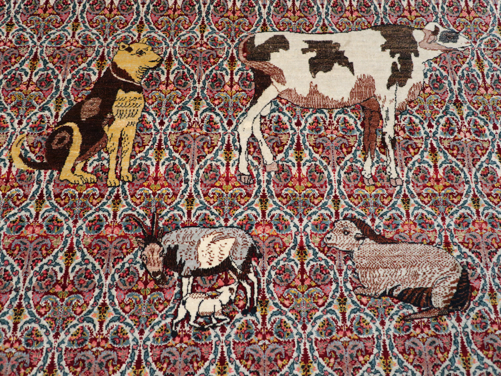 Antique Persian Tabriz Pictorial Room Size Carpet, No.31468 - Galerie Shabab