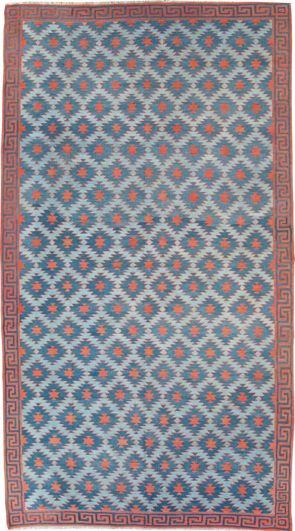 Vintage Indian Flatweave Dhurrie Long Room Size Carpet, No.31471 - Galerie Shabab